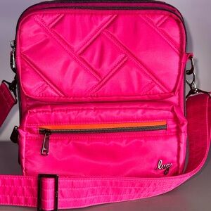 Lug Vibrant Pink Quilted Crossbody Bag Like new!! Used once!!